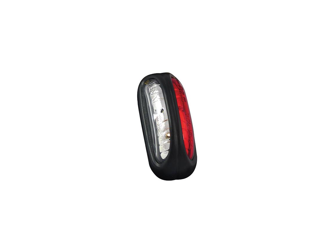 Feu de gabarit et d'encombrement LED 12/24V cristal + rouge 